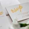 Simple Gold- zaproszenie ślubne