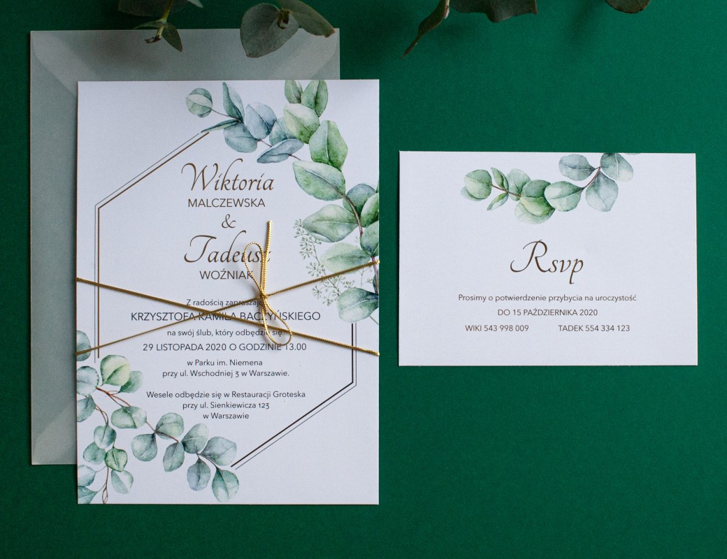 Eucalyptus - zaproszenie ślubne